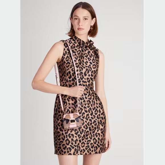 Kate Spade Katy Lucy Leopard Micro Crossbody Pink Leather Purse Limited Edition - Picture 2 of 14